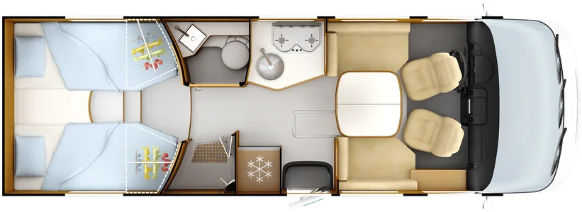 Grundriss Rapido 866F – Tagstellung